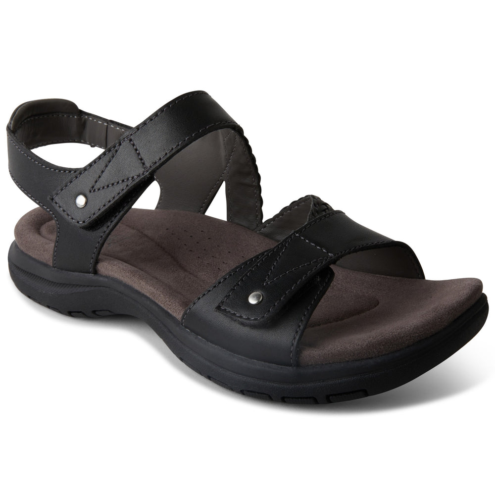 Buy quality Devo - BLACK Flat Sandals from Planet shoes