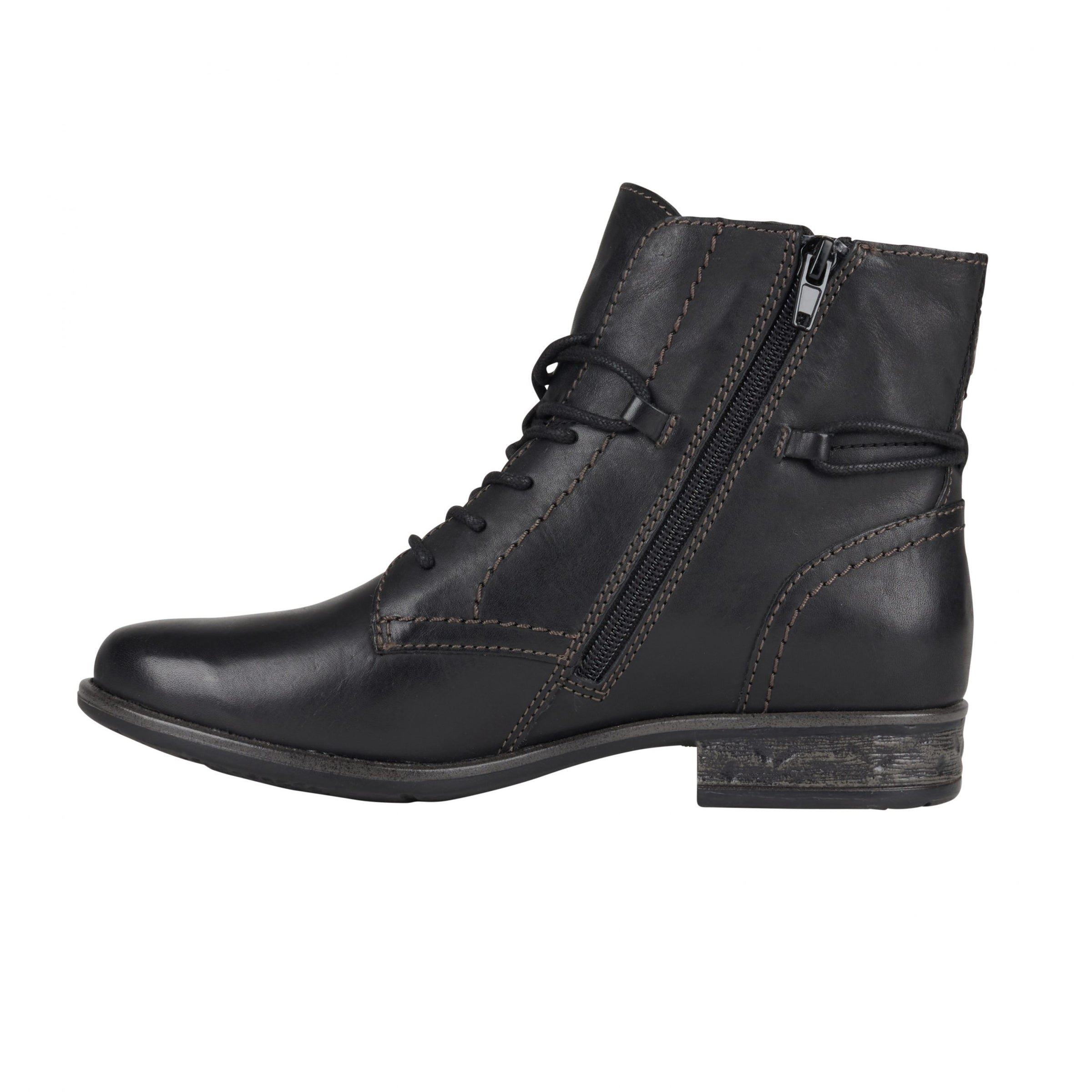 Adara Black Leather Ankle Boots | Planet Shoes