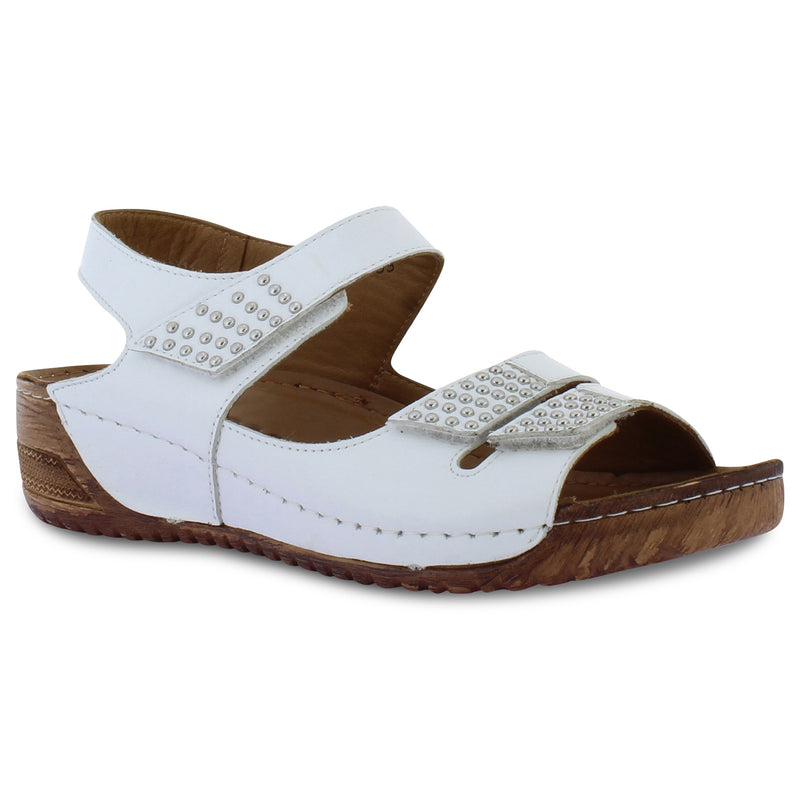 Loretta White Sandals by Adesso | Shop at Planet Shoes