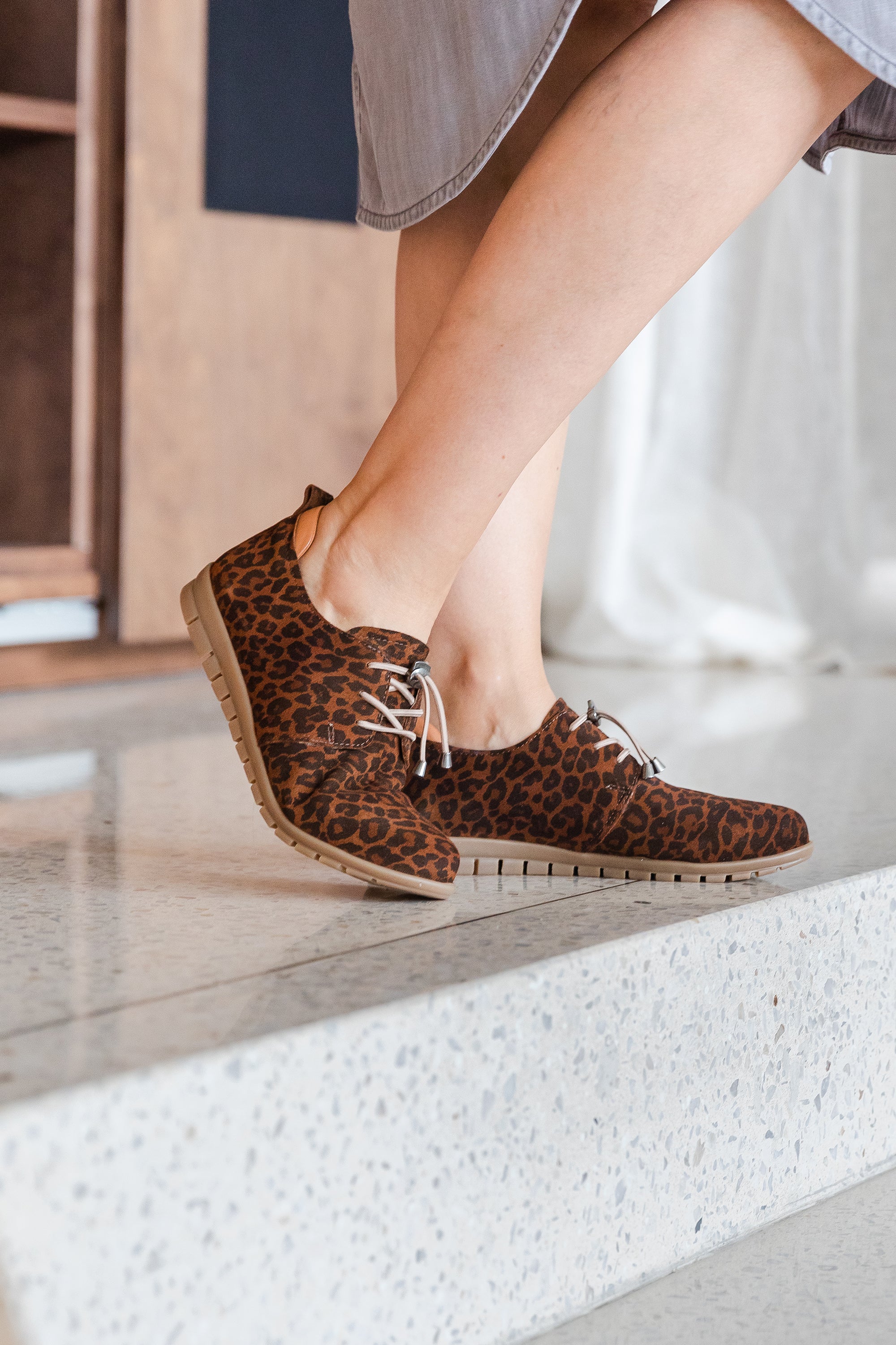 Leopard sale walking shoes